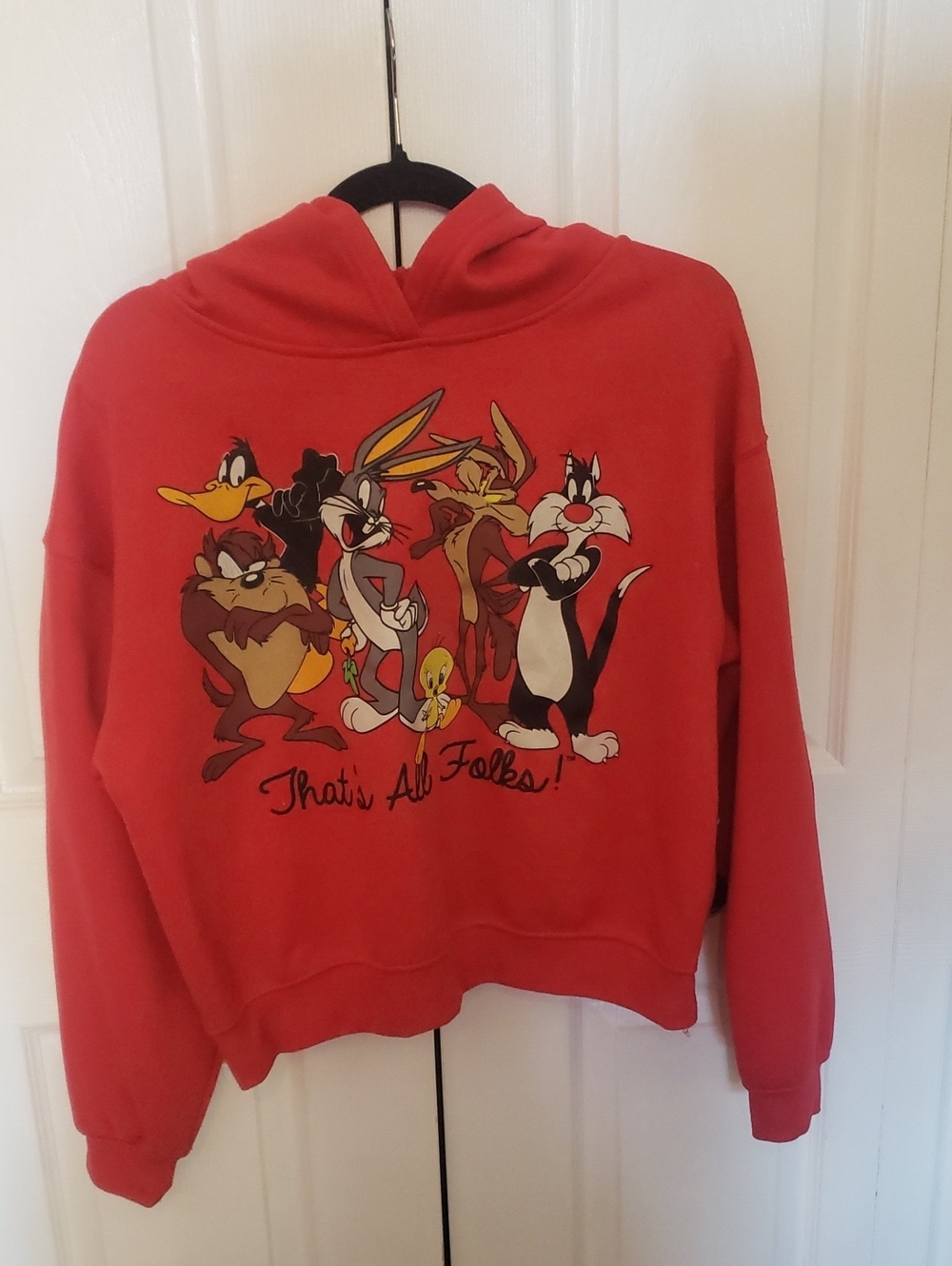 Red Looney Tunes Graphic Hoodie Sweatshirt
